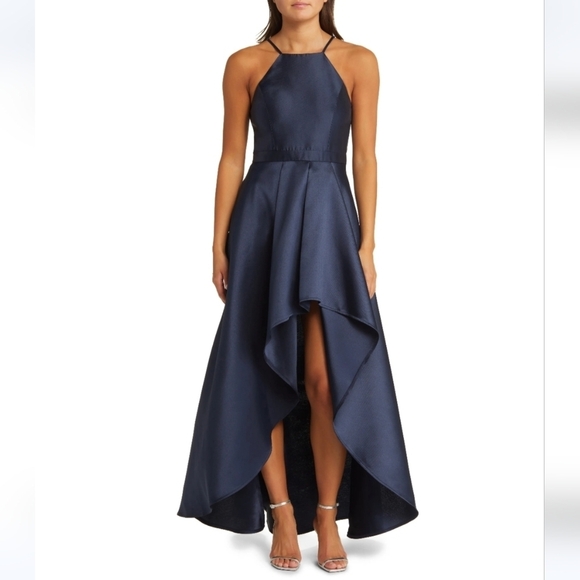 Lulus Dresses & Skirts - Lulu's Women's Navy Broadway Show Satin High-low Gown
